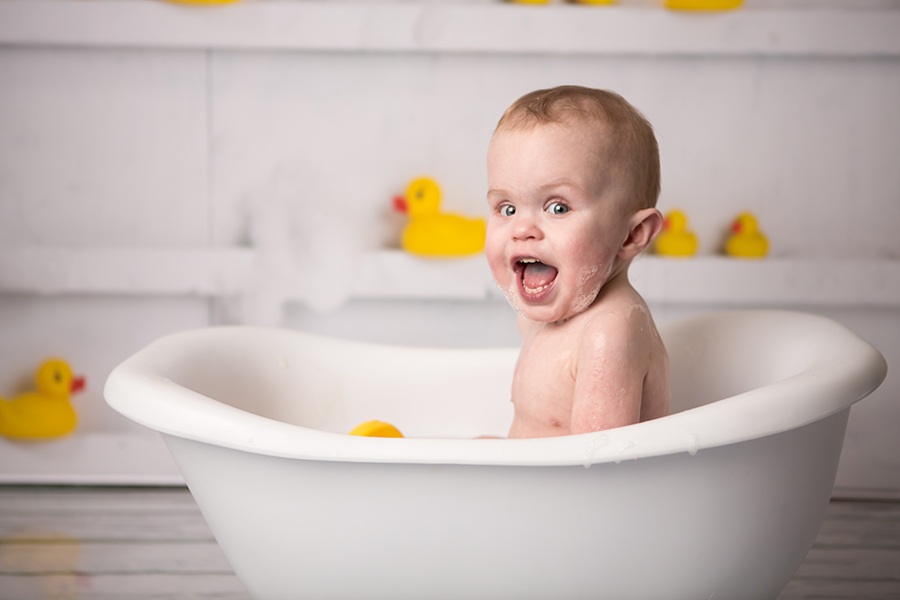 Little boy in bath tub