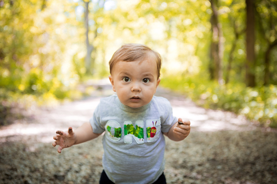 Little boy looking at the camera