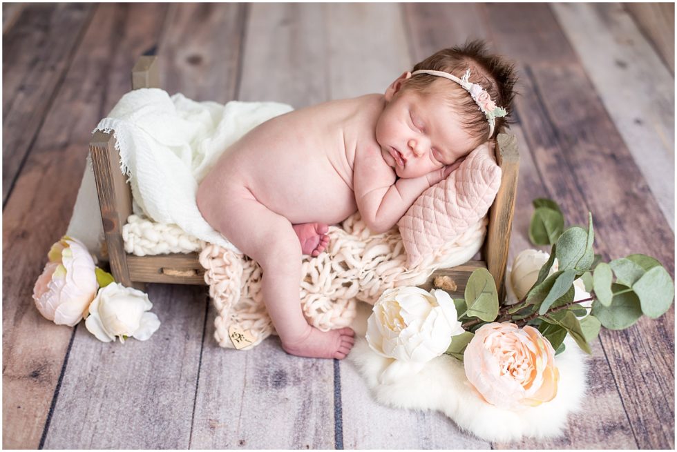 posed newborn studio portrait