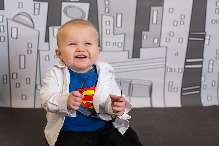 Little boy dressed as Superman