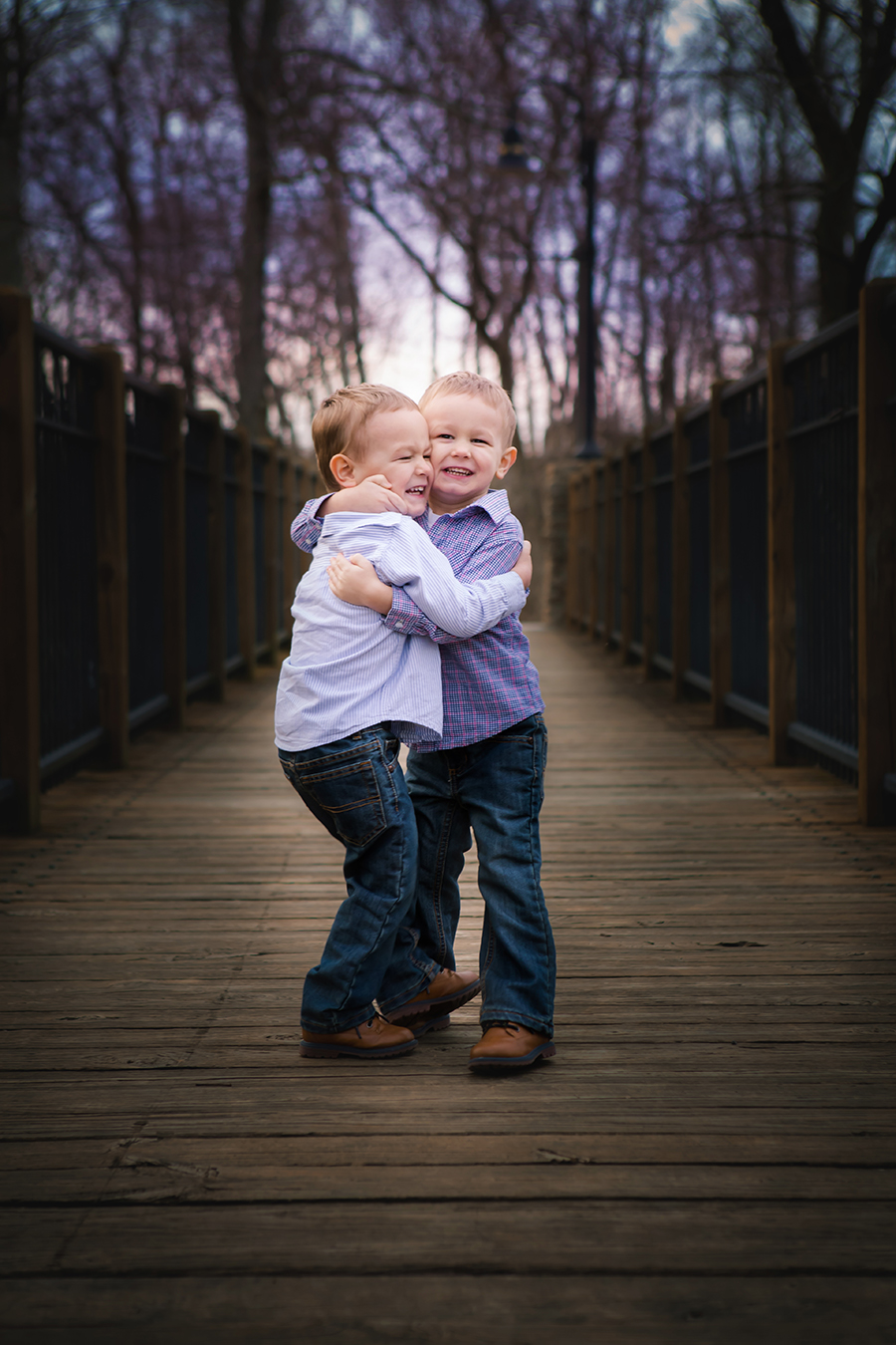 Brothers hugging each other