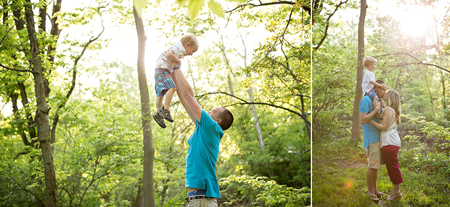 Family portraits in the woods