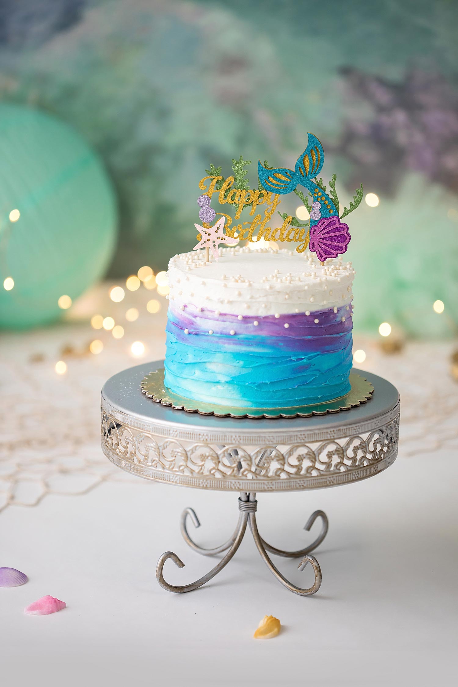 mermaid cake by tres belle cake for Cincinnati cake smash photography